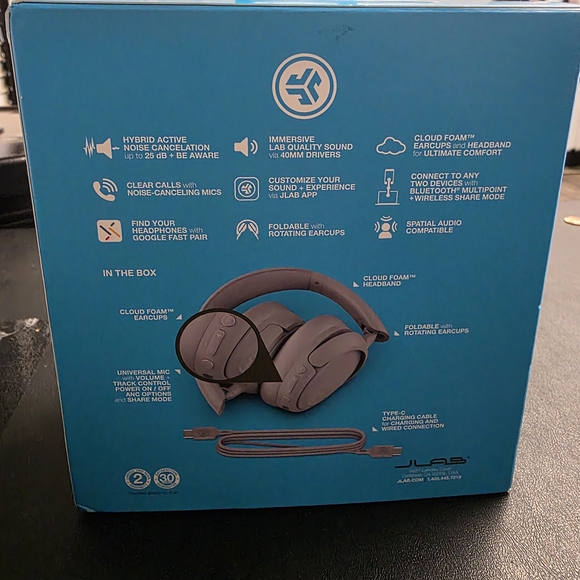 JLab JBuds Lux ANC Wireless Over-Ear Headphones - Mauve - Picture 4 of 8